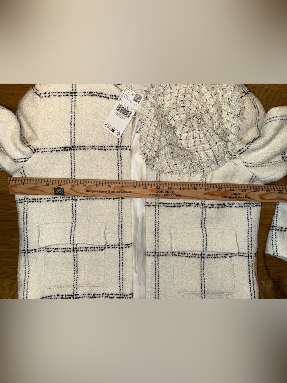 Mango | Women's Maxi Floral Tweed Blazer in Cream | Size L | NWT - Picture 13 of 16